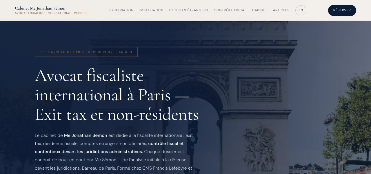Site du cabinet d'avocat fiscaliste de Me Jonathan Simon